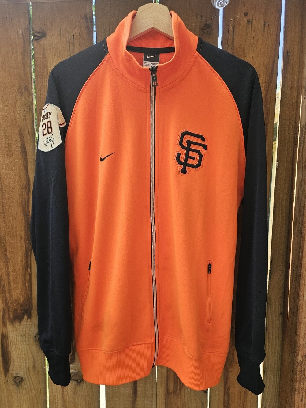 Nike Orange and Black SF Giants Team Performance Jacket
